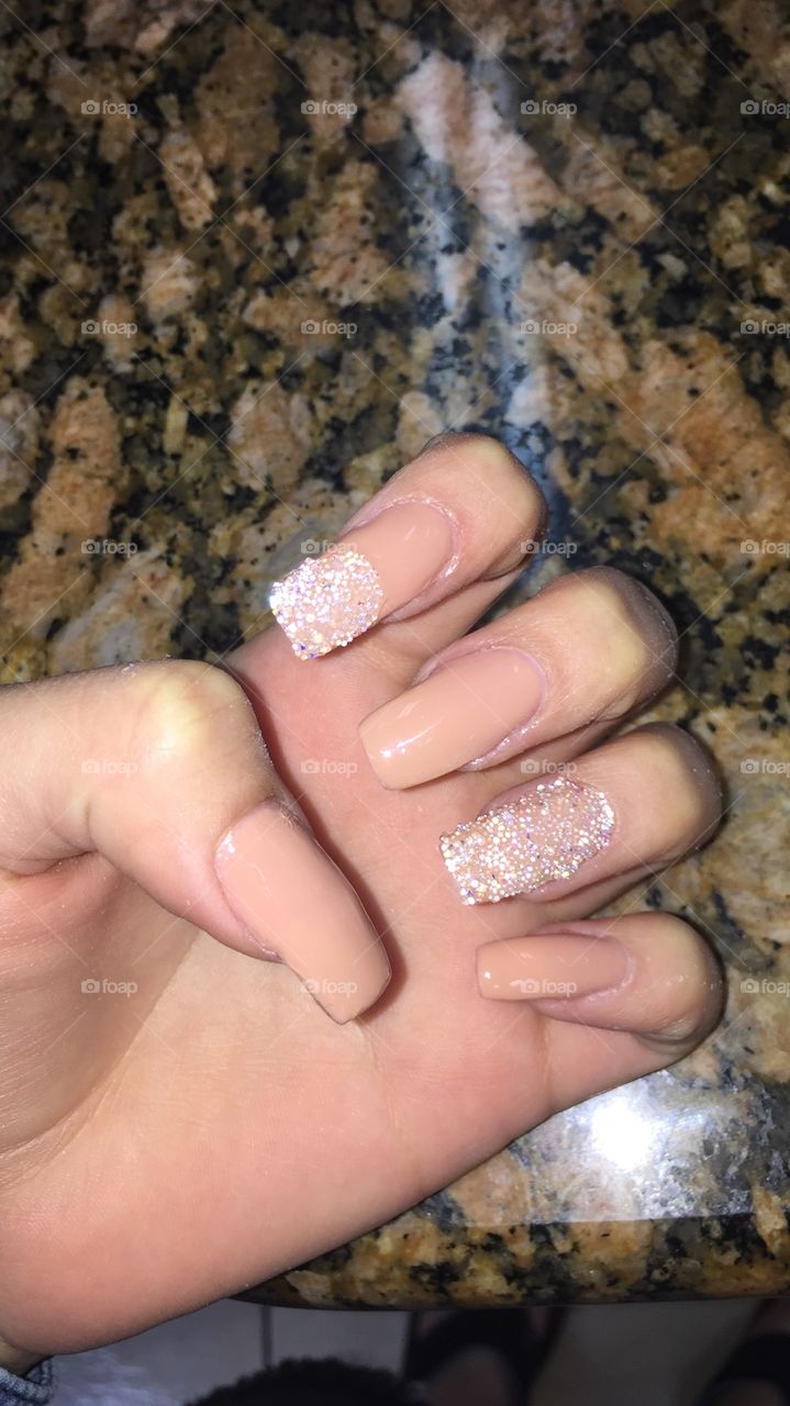 Foap.com Nails pink sparkle cute quinceañera idea stock
